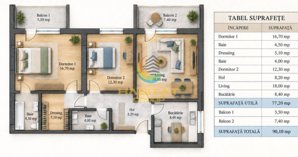 Apartament 3 camere - 8 min de metrou Nicolae Teclu