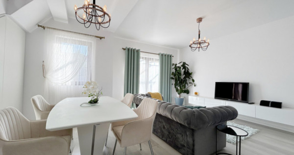 Duplex 3 camere, 90mp utili, 330 teren, mobilat utilat in Mo