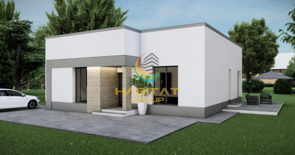 Casă Individuală pe Parter | Finisată la Cheie | Teren 500 mp